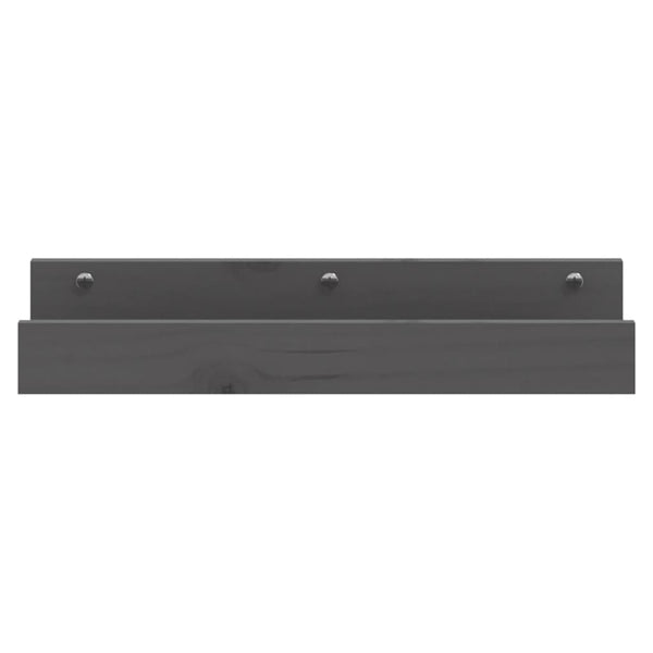 Graue Wandregale 2er Set Kiefernholz 50cm