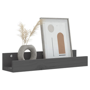 Graue Wandregale 2er Set Kiefernholz 50cm