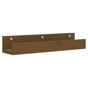 vidaXL Étagères murales 2 pcs Marron miel 50x12x9 cm Bois de pin massif