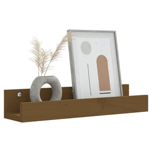 vidaXL Étagères murales 2 pcs Marron miel 50x12x9 cm Bois de pin massif