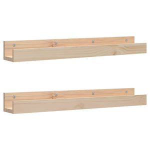 Wandregale 80x12x9 cm Kiefer Massivholz 2er Set