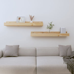 Wandregale 80x12x9 cm Kiefer Massivholz 2er Set