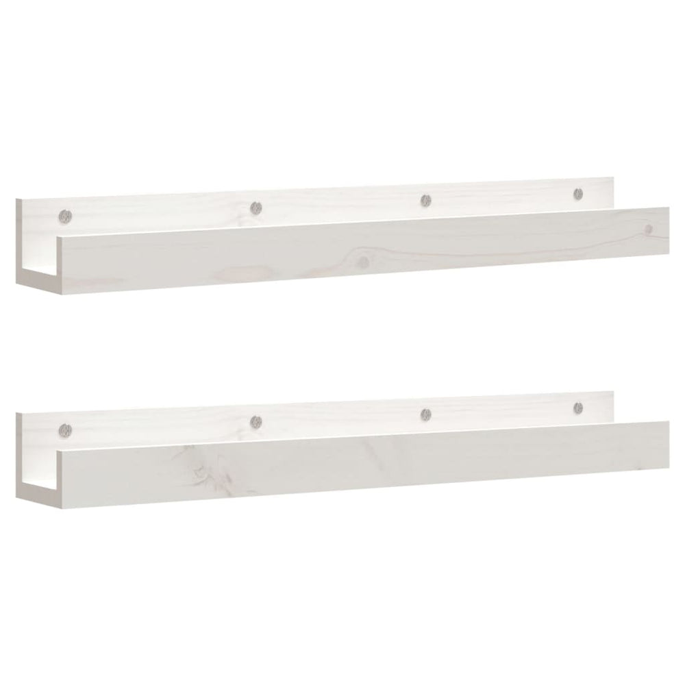 Weiße Wandregale 80 cm, 2er Set