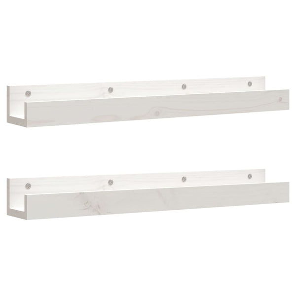 Weiße Wandregale 80 cm, 2er Set