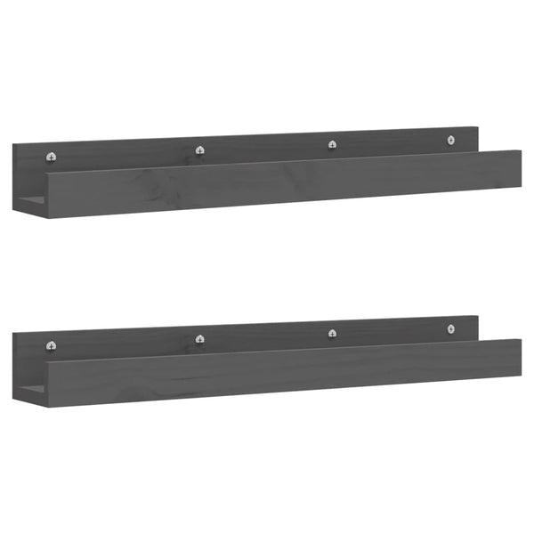 Graue Wandregale 80 cm, 2er Set