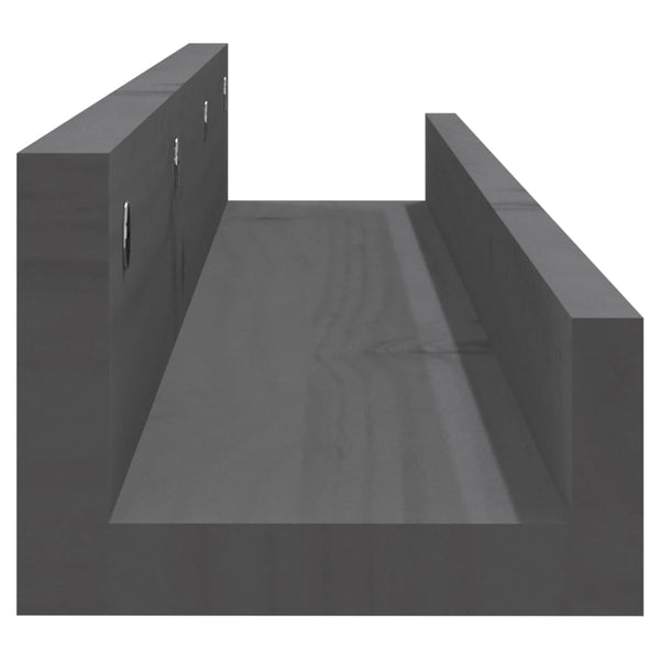 Graue Wandregale 80 cm, 2er Set