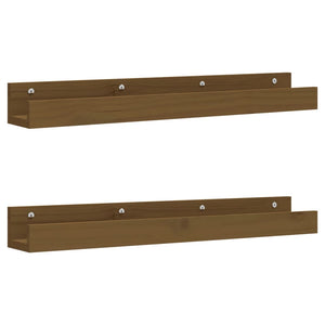 Wandregale 2er Set Honigbraun Kiefer 80cm