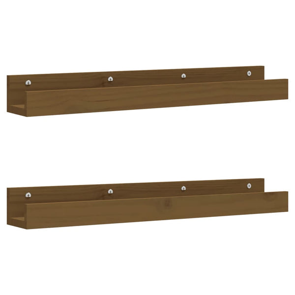 Wandregale 2er Set Honigbraun Kiefer 80cm