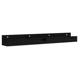 Wandregale 2er Set Schwarz 80cm Kiefernholz