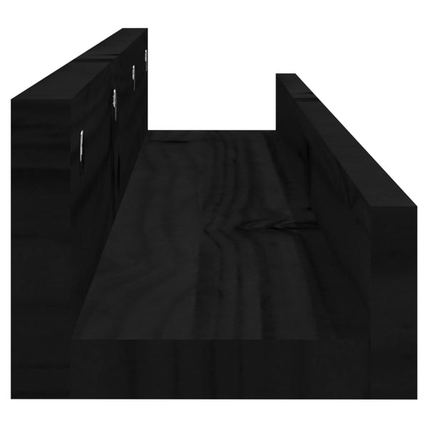 Wandregale 2er Set Schwarz 80cm Kiefernholz