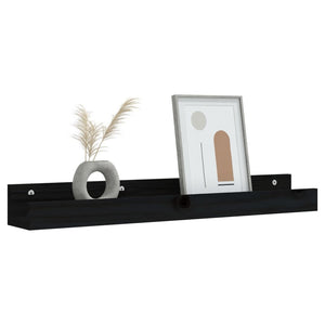 Wandregale 2er Set Schwarz 80cm Kiefernholz