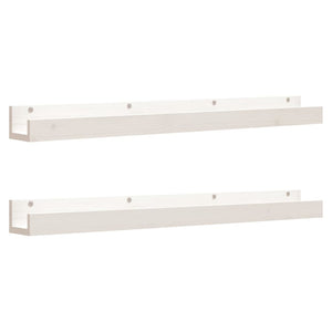 Weiße Wandregale 2er Set Kiefer Massivholz 110cm