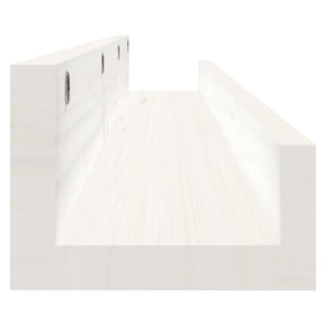 Weiße Wandregale 2er Set Kiefer Massivholz 110cm