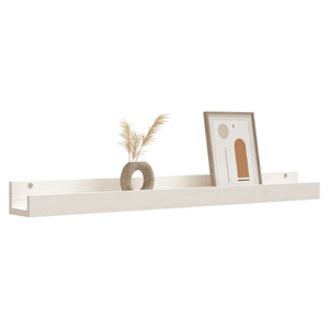 Weiße Wandregale 2er Set Kiefer Massivholz 110cm