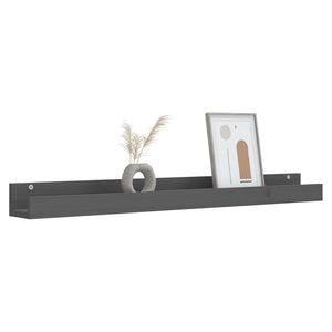 Graue Wandregale aus Kiefernholz, 2er-Set