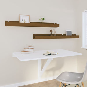 Wandregale 2er Set Honigbraun Kiefer Massivholz