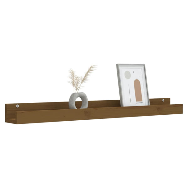 Wandregale 2er Set Honigbraun Kiefer Massivholz