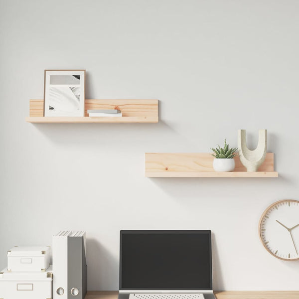 Wandregale 2er Set Kiefer Massivholz 50cm