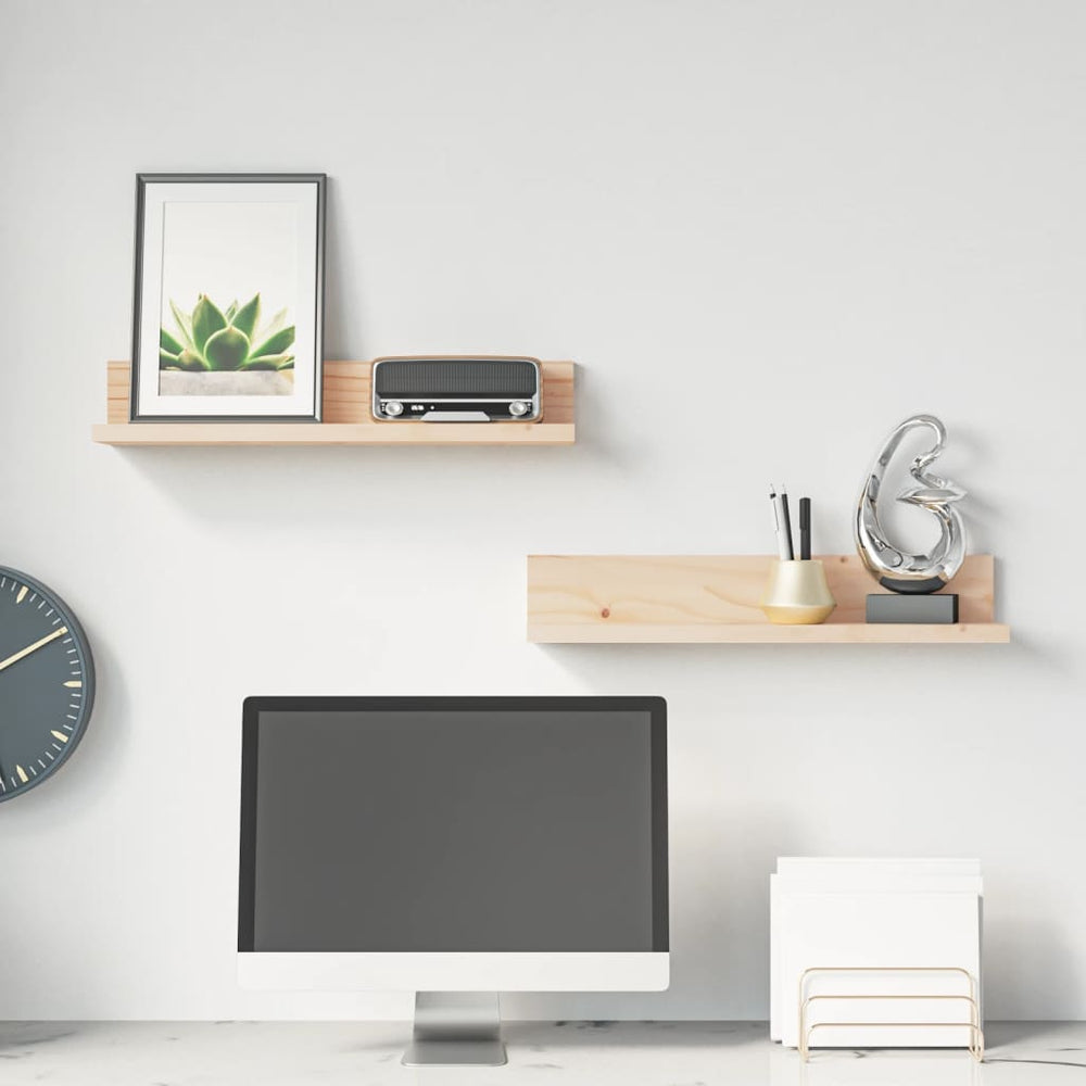 Wandregale 2er Set Kiefer Massivholz 50cm