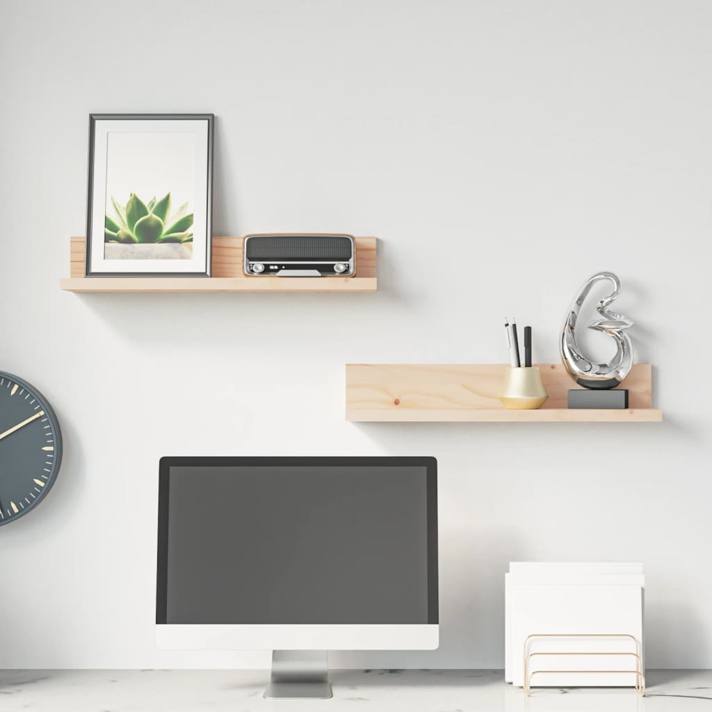 Wandregale 2er Set Kiefer Massivholz 50cm