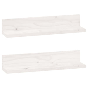 Weiße Wandregale 2er Set Kiefernholz 50 cm