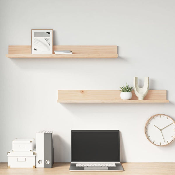 Wandregale 2er Set Kiefer Massivholz 80cm