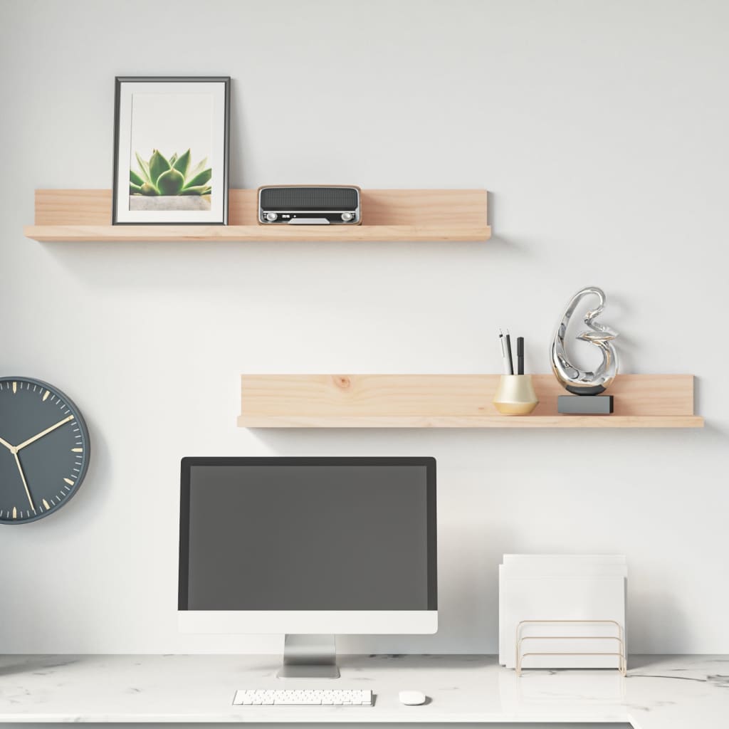 Wandregale 2er Set Kiefer Massivholz 80cm