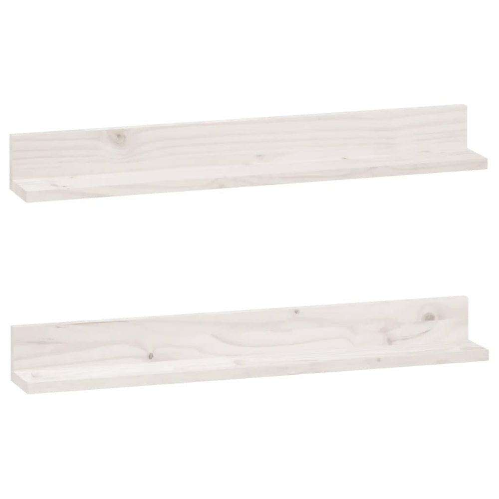 Wandregale 2er Set Weiß Kiefer 80cm