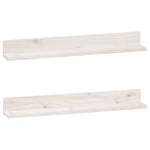 Wandregale 2er Set Weiß Kiefer 80cm