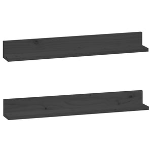 Graue Wandregale 80 cm, 2er Set