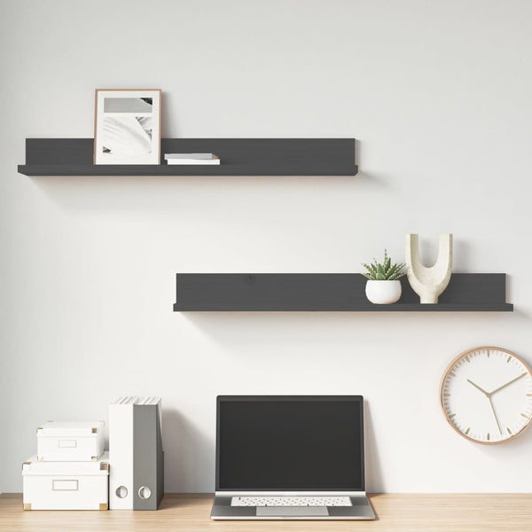 Graue Wandregale 80 cm, 2er Set