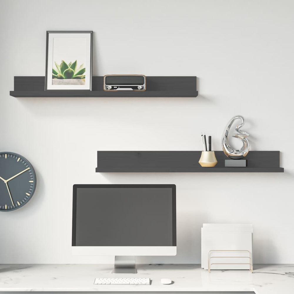 Graue Wandregale 80 cm, 2er Set
