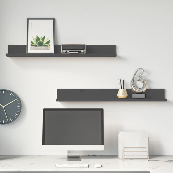 Graue Wandregale 80 cm, 2er Set