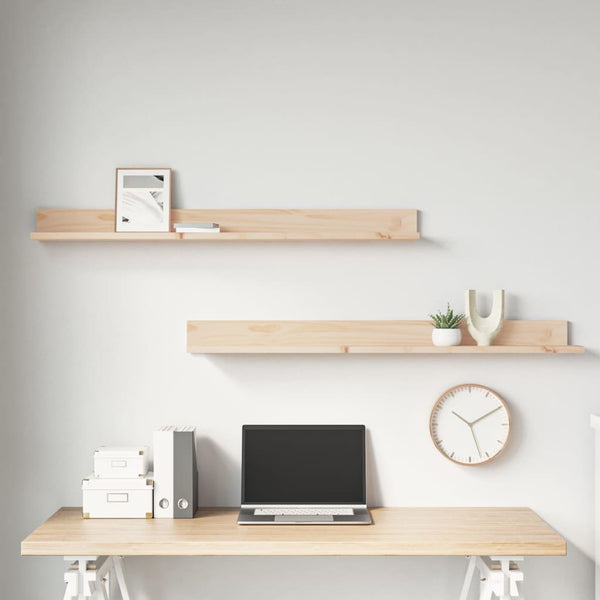 Massivholz Wandregale 110cm, 2er Set