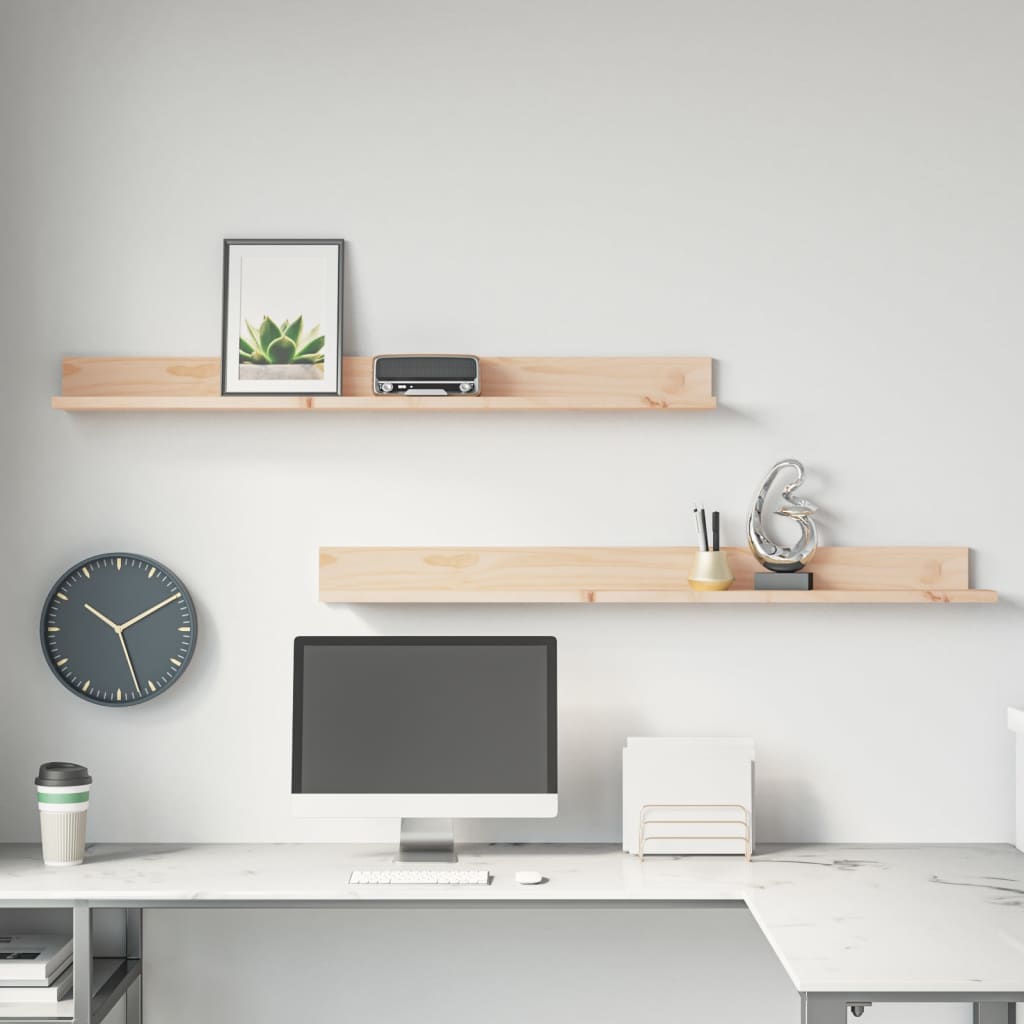 Massivholz Wandregale 110cm, 2er Set
