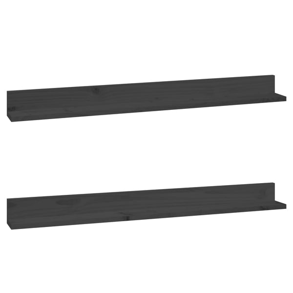 Graue Kiefer Wandregale, 2er Set