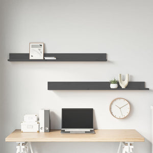 Graue Kiefer Wandregale, 2er Set