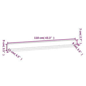 Graue Kiefer Wandregale, 2er Set