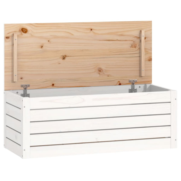 Weiße Truhe Kiefer Massivholz 89 cm