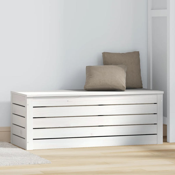 Weiße Truhe Kiefer Massivholz 89 cm