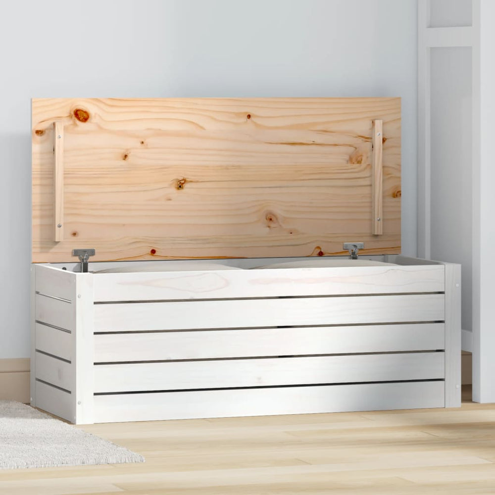 Weiße Truhe Kiefer Massivholz 89 cm