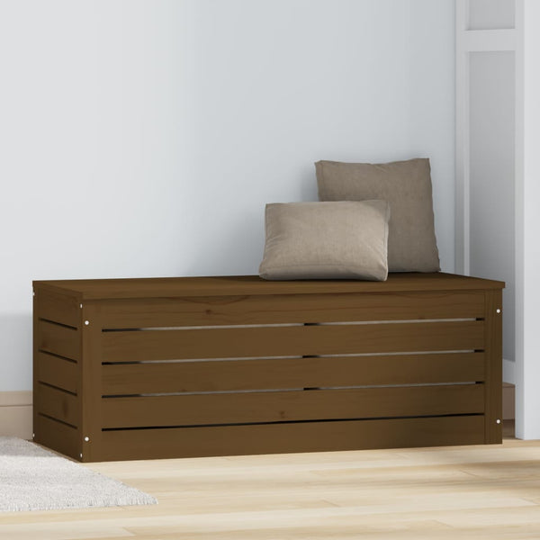 Honigbraune Kiefer Massivholz Truhe 89cm