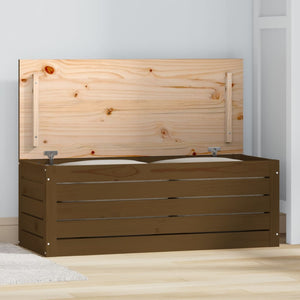 Honigbraune Kiefer Massivholz Truhe 89cm