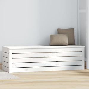 Weiße Kiefernholz Truhe 109 cm