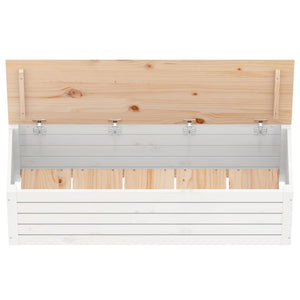 Weiße Kiefernholz Truhe 109 cm