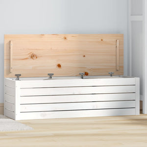 Weiße Kiefernholz Truhe 109 cm
