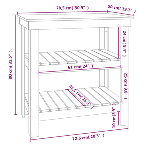 Werkbank Kiefer Massivholz 78,5x50x80 cm