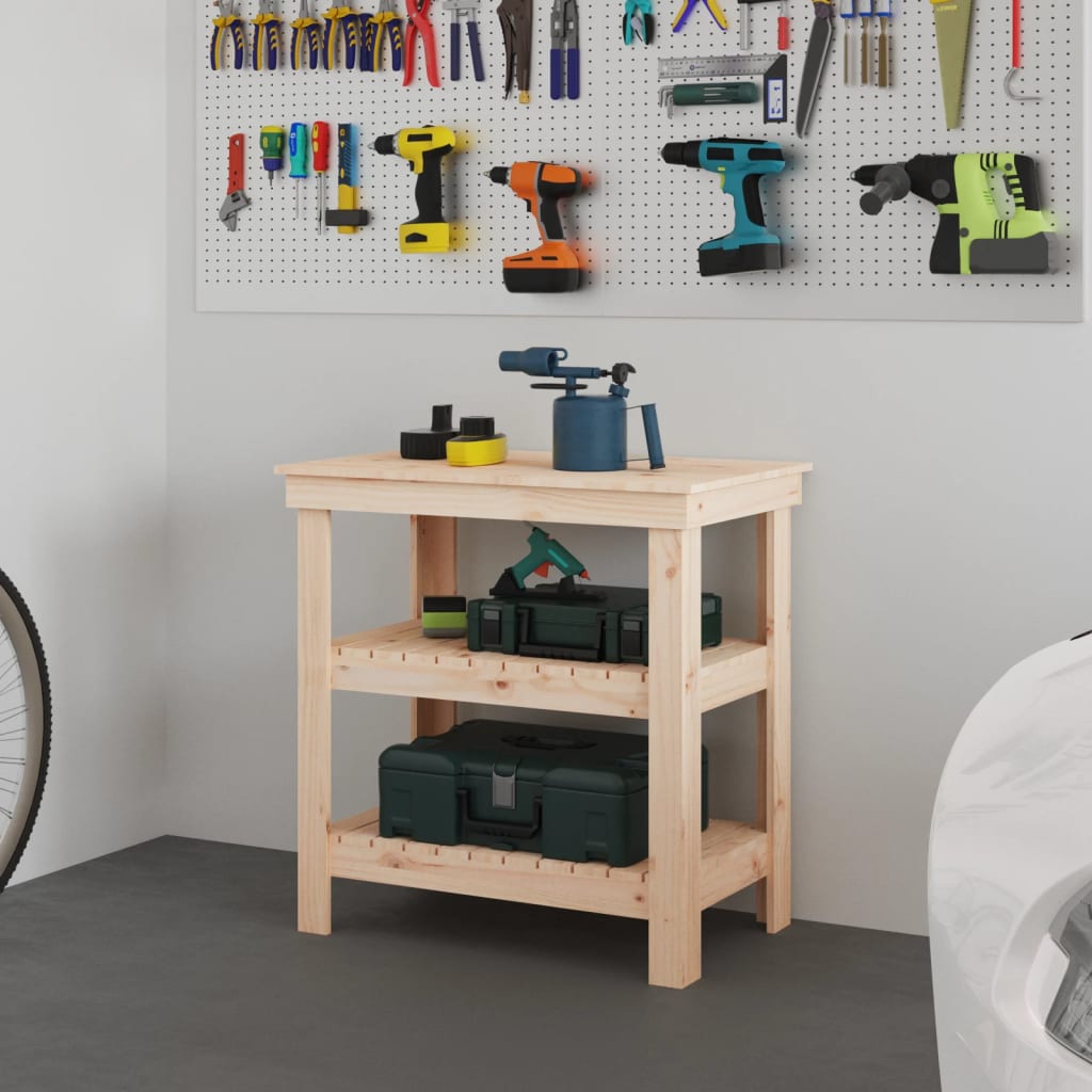 Werkbank Kiefer Massivholz 78,5x50x80 cm