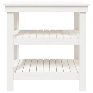 Werkbank Kiefer Massivholz Weiß 78,5 cm
