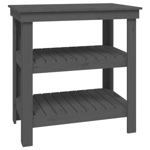 Werkbank Grau Kiefer Massivholz 78,5x50x80 cm